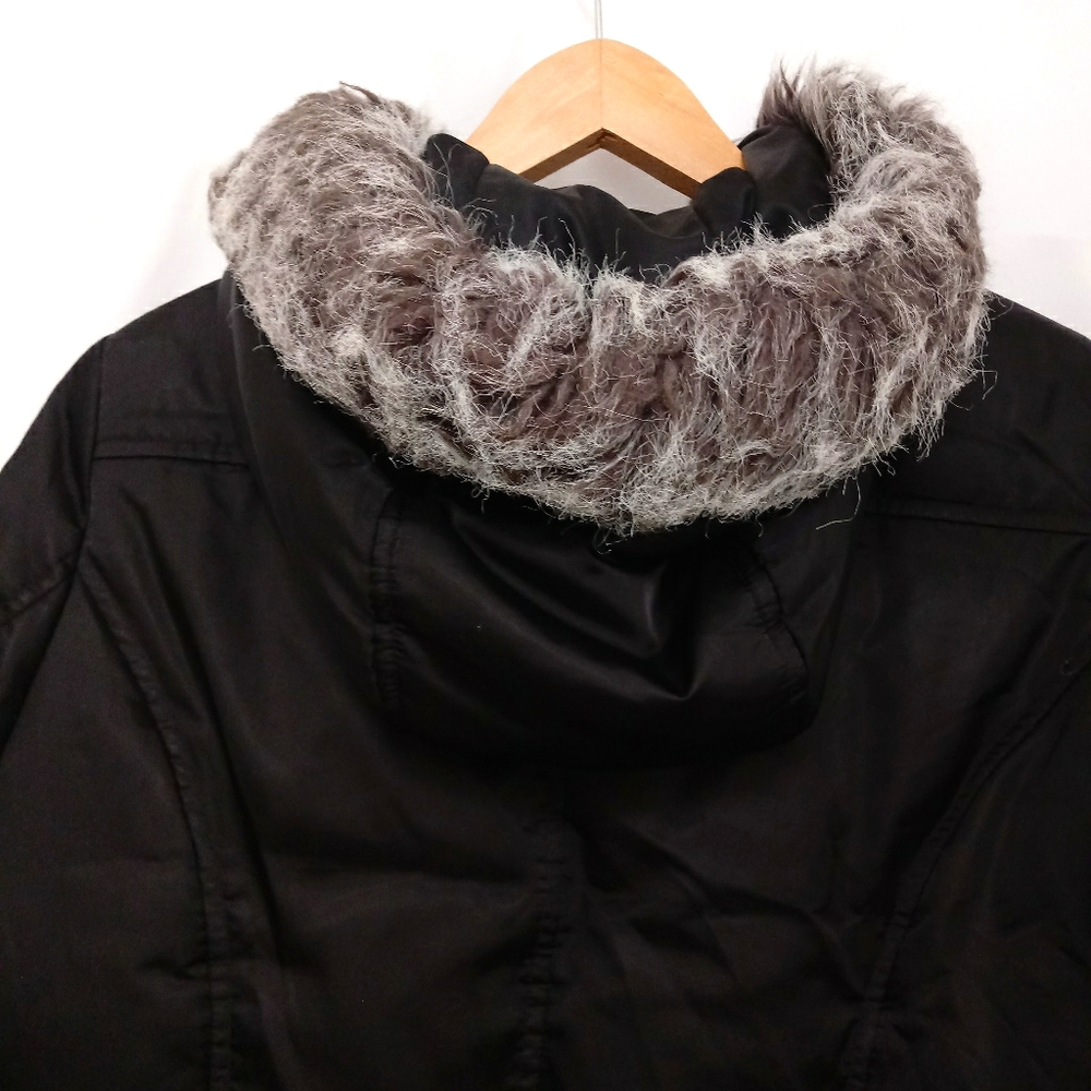 Women's Guess Faux Fur Hooded Down Filled Jacket - Picture 9 of 9